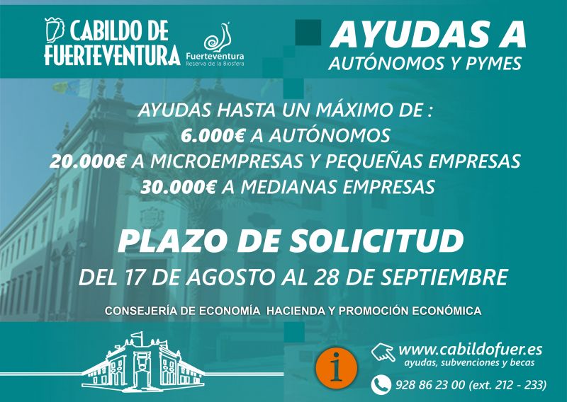 cartel AYUDAS AUTÓNOMOS PYMES 